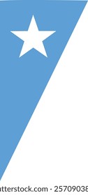 A light blue corner flag with a white star in the center, symbolizing Somalia. Ideal for national pride, heritage, and tourism-related projects.