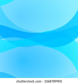 Light blue creative abstract bright vector vibrant background with wavy lines. Decorative design texture for web, poster, banner, flyer, business card.