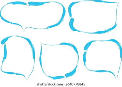 light blue creative outline speech bubbles set