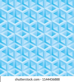 Tubos de color azul claro isométricos sin costura. Fondo de inclinación geométrica vectorial.