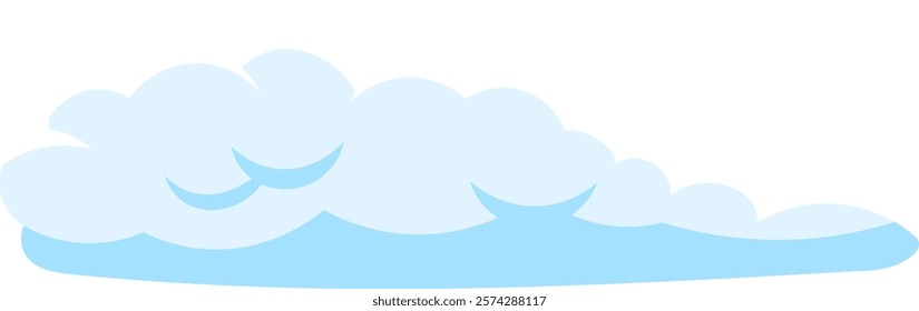 Light blue cumulus clouds are forming a large group on a completely white background, creating a simple yet evocative image of serenity and peace