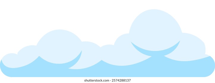 Light blue cumulus clouds are gently floating against a pristine white backdrop, creating a serene and peaceful sky background ideal for weather, nature, or tranquility themed projects