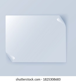 Light blue  Curved Corner paper on isolated