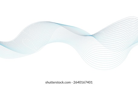 A light blue and cyan wavy line design on a white background.	