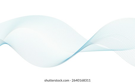 A light blue and cyan wavy line design on a white background.	