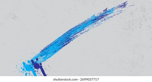 Trazos de pintura azul claro y azul oscuro sobre un fondo blanco