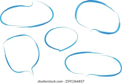 light blue decorative doodle hand drawn art speech bubbles