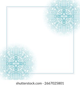 Light Blue Delicate Mandala Decorative Pattern Background Design Template