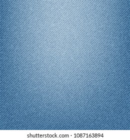 Light blue denim jeans macro texture. Background for design, print productions, web. Good for wrapping paper, decoration, bags, footwears. Vector illustration.