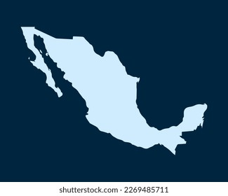 Light blue design concept of Country Mexico Map isolated on dark green background - vector illustration