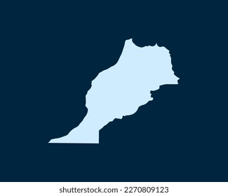 Diseño azul claro concepto de Country Morocco Map aislado en fondo verde oscuro - ilustración vectorial