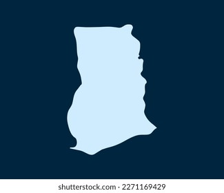 Light blue design concept of Country Ghana Map isolated on dark green background - vector illustration