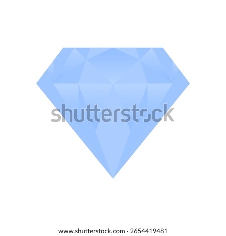 Light Blue Diamond Gemstone with Shadow