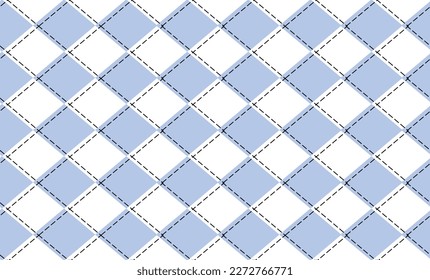light Blue diamond with grid on top repeat pattern, replete image, design for fabric printing 
