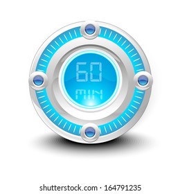 light blue  digital clocks 60 min timer 