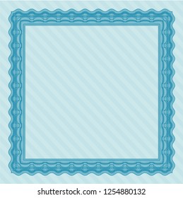 Light blue Diploma. With background. Nice design. Vector illustration. 