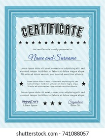 Light blue Diploma template. Money Pattern. Complex background. Customizable, Easy to edit and change colors. 
