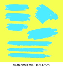 Light Blue Distress Brushes. Grunge Element. Brush Banner. Watercolor Layer. Distress frame. Old Dirty Wall. Watercolour Grunge Brushes. Grunge Design. Acrilyc Artistic Dirty Canva.