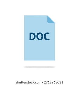 Un icono de documento azul claro con el DOC de texto.