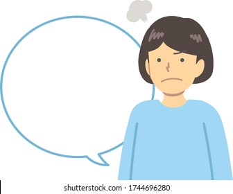 Light blue dressed / angry girl speech bubble