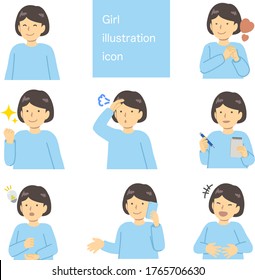 Light blue dressed girl 02 set
