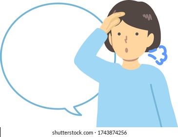 Light blue dressed / Relieved girl with speech bubble