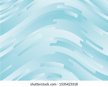 Light blue dynamic background with wavy geometric shapes. Vector graphics for different purposes. Neutral backdrop.
