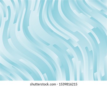 Light blue dynamic background with wavy geometric shapes. Vector graphics for different purposes. Neutral backdrop.