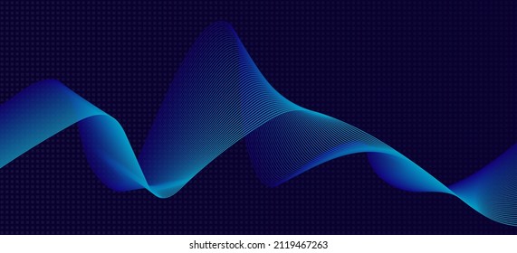Motivo de la onda de sonido dinámica azul claro. Patrón de fondo de mezcla de línea creativa. Elemento Equalizer para la presentación.