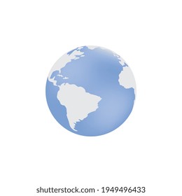 Planeta azul claro de la Tierra con el continente americano - mapa del mundo abstracto