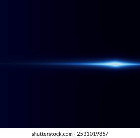 Reflejos de efecto azul claro, iluminación de neón en colores azules. Lente de luz brillante. Efectos de luz de la policía, líneas. Estrellas brillantes, chispas brillantes sobre un fondo negro. Efecto de luz roja de Vector