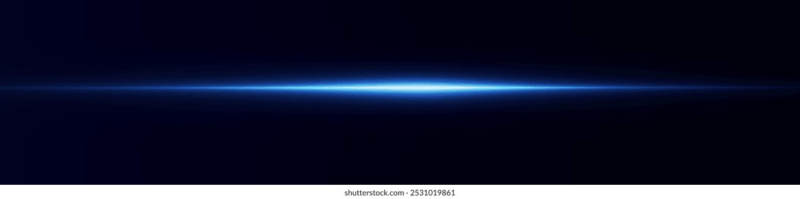 Light blue effect reflections, neon illumination in blue colors. Bright light lens. Police light effects, lines. Shiny stars, glowing sparks on a black background. Vector red light effect