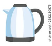 Light blue electric kettle perfect for kitchen interior design concepts, cooking blogs, tea or coffee related marketing materials.