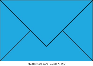Envelope azul claro isolado em plano de fundo branco, representando email e mensagem