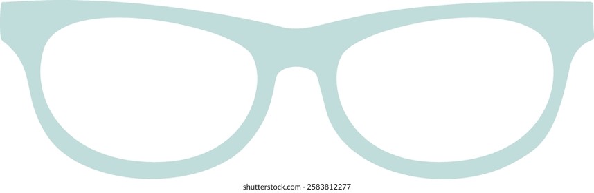 Light blue eyeglasses frame isolated on a clean white background, highlighting concepts of vision, fashion, style, and eye health while embodying modern elegance and design trends