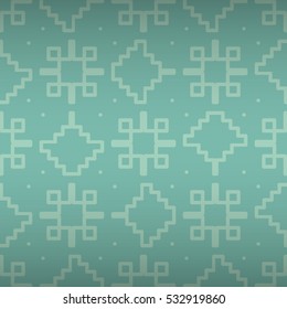 Light blue fancy seamless pattern background in maze style. Complicated mosaic repeatable backdrop.