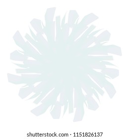 light blue flat colored mandala star ornament pattern with edged rays on white background, vector illustration