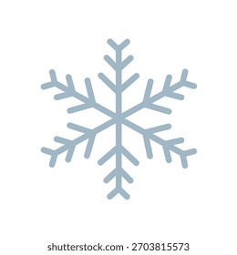 Light Blue Flat Snowflake Icon. Christmas Snowflake Pattern. Decorative Winter Snowflake.