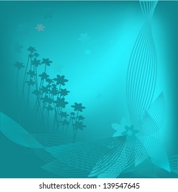 light blue floral abstraction