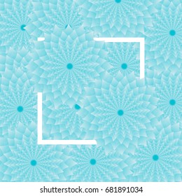 light blue Flower background, with white frame. vector illustration. template for greeting card, wedding invitation, holiday background,
