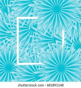 light blue Flower background, with white frame. vector illustration. template for greeting card, wedding invitation, holiday background,