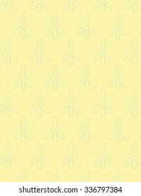 Light blue flower pattern over yellow background