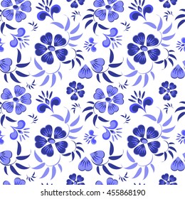 light blue flower pattern seamless