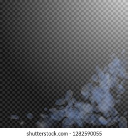 Light blue flower petals falling down. Energetic romantic flowers corner. Flying petal on transparent square background. Love, romance concept. Alive wedding invitation.