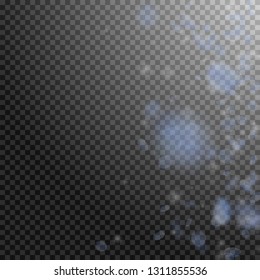 Light blue flower petals falling down. Decent romantic flowers gradient. Flying petal on transparent square background. Love, romance concept. Captivating wedding invitation.