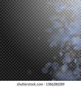 Light blue flower petals falling down. Fair romantic flowers gradient. Flying petal on transparent square background. Love, romance concept. Captivating wedding invitation.
