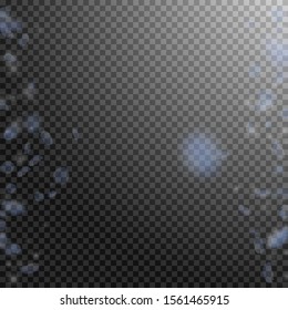 Light blue flower petals falling down. Fetching romantic flowers borders. Flying petal on transparent square background. Love, romance concept. Actual wedding invitation.