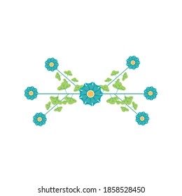 diseño de ilustración vectorial de elementos planos de flores azul claro