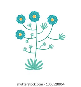 diseño de ilustración vectorial de elementos planos de flores azul claro