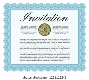Light blue Formal invitation. With background. Customizable, Easy to edit and change colors. Nice design. 